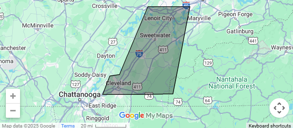 McMinn Moving N More Service Map